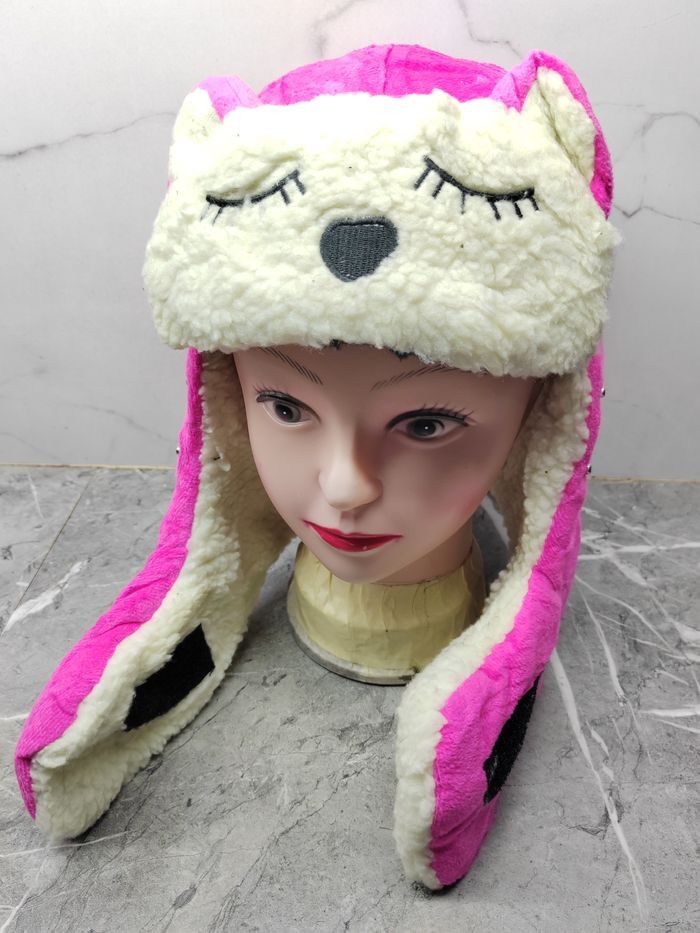 Japanese Brand Vintage Y2k Cartoon Fleece Earflap Rare Cap Hat Size ONE SIZE - 1 Thumbnail
