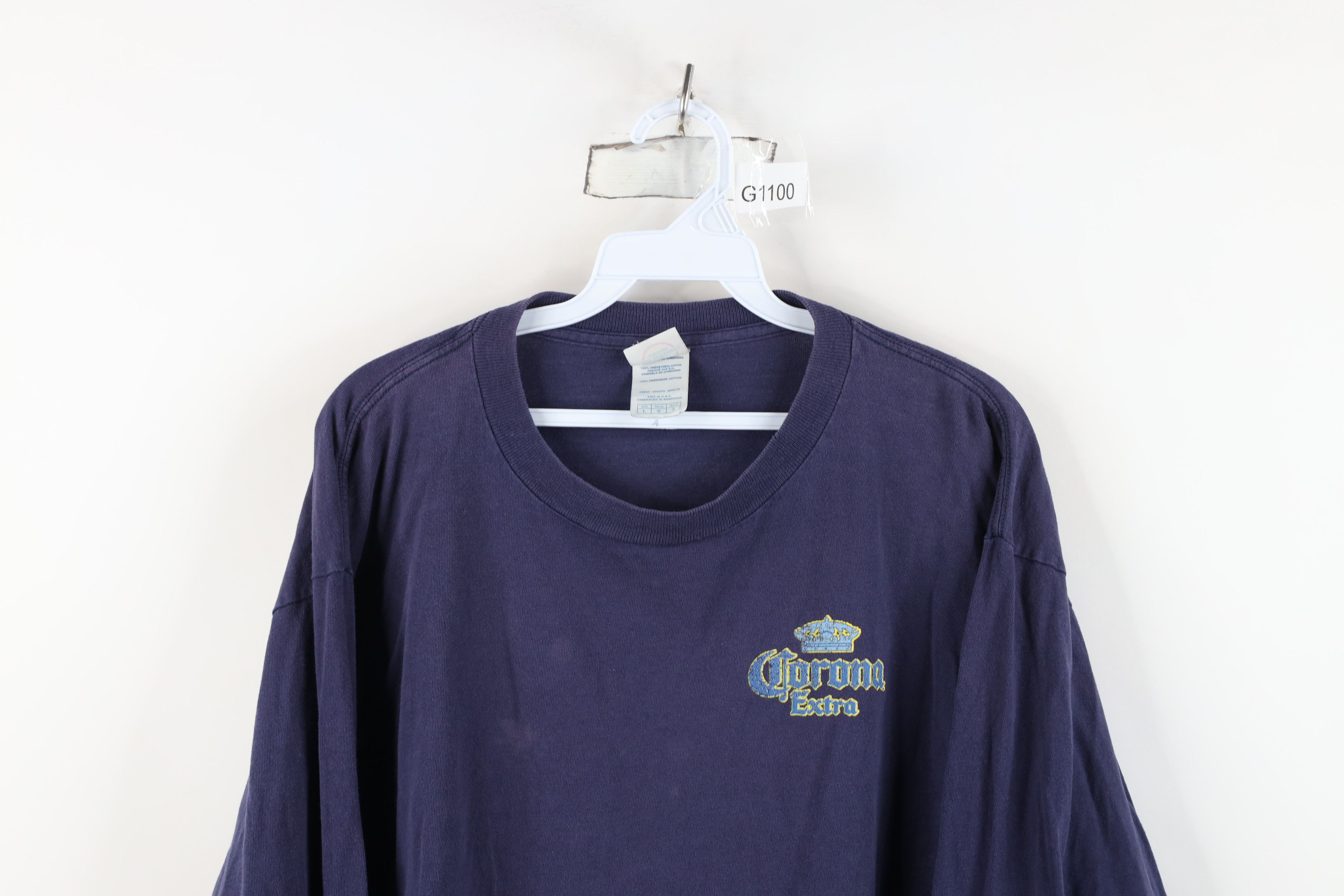 Vintage Vintage 90s Y2K Corona Extra Beer Long Sleeve T-Shirt Blue Size US L / EU 52-54 / 3 - 2 Thumbnail