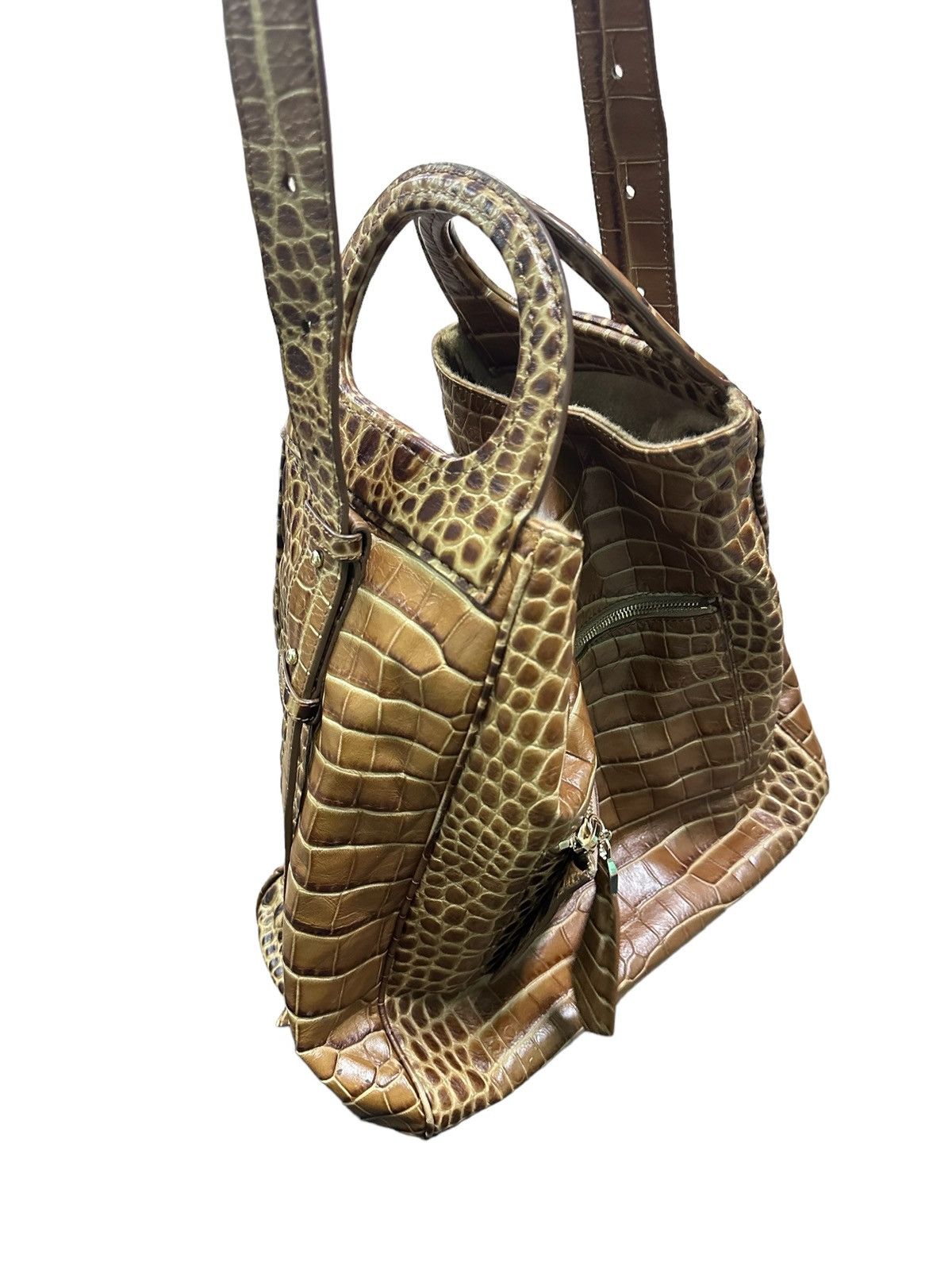 Vintage RARE MAX MARA EMBOSSED CROC LETAHER Size ONE SIZE - 12 Thumbnail