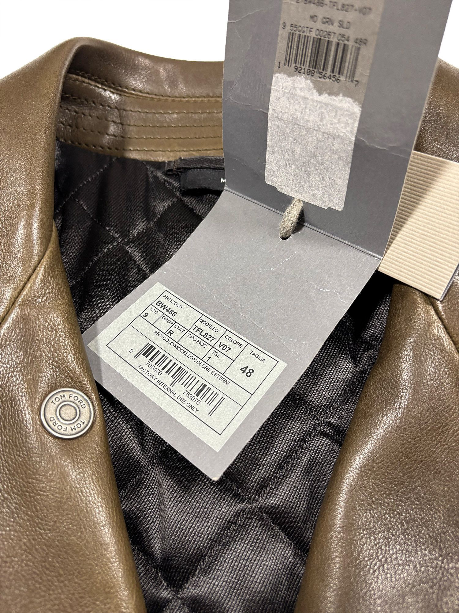 Tom Ford TOM FORD Grain Leather Biker Jacket Brown Size 48 NWT Size US M / EU 48-50 / 2 - 11 Thumbnail