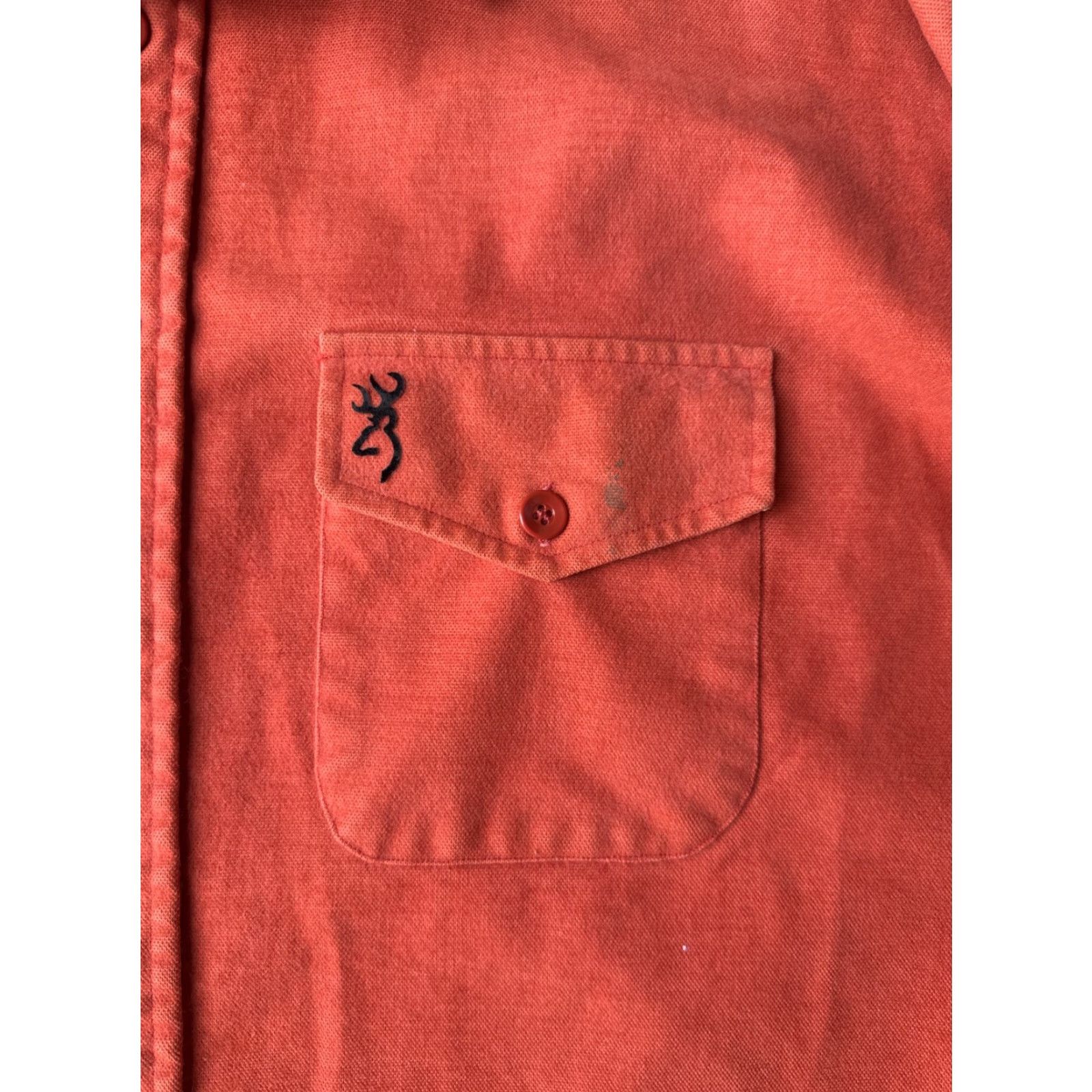 Vintage VINTAGE Browning Super Naturals Shooting Button Shirt XL Orange Canvas Cotton Button-Up Long Sleeve Collared casual Mens 17-XL-17.5 Made in USA Size US XL / EU 56 / 4 - 6 Thumbnail