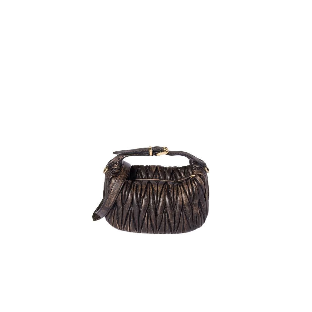 Miu Miu MIU MIU $2350 Coffee Nappa Leather Mini Top Handle Bag New & Size ONE SIZE - 3 Thumbnail