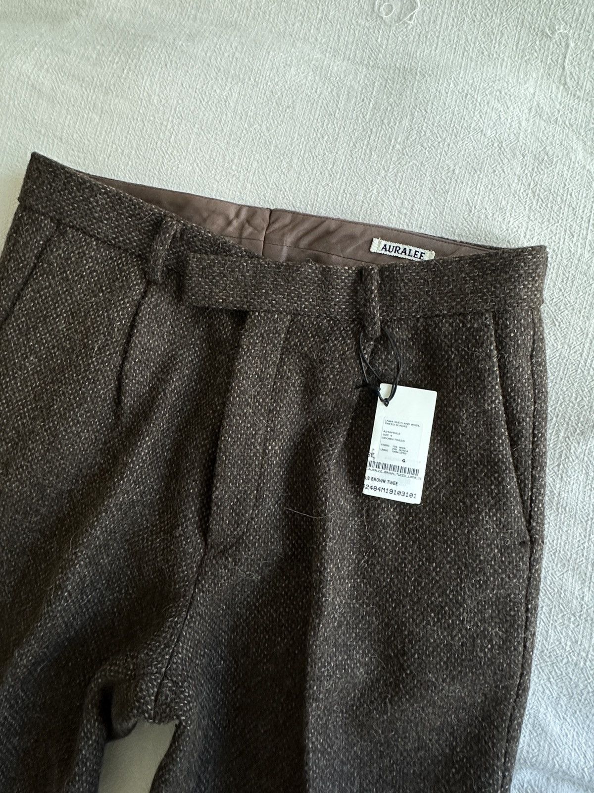 Auralee Auralee Brown Lama Shetland Wool Tweed Trousers - JP4 Size 50R - 2 Thumbnail