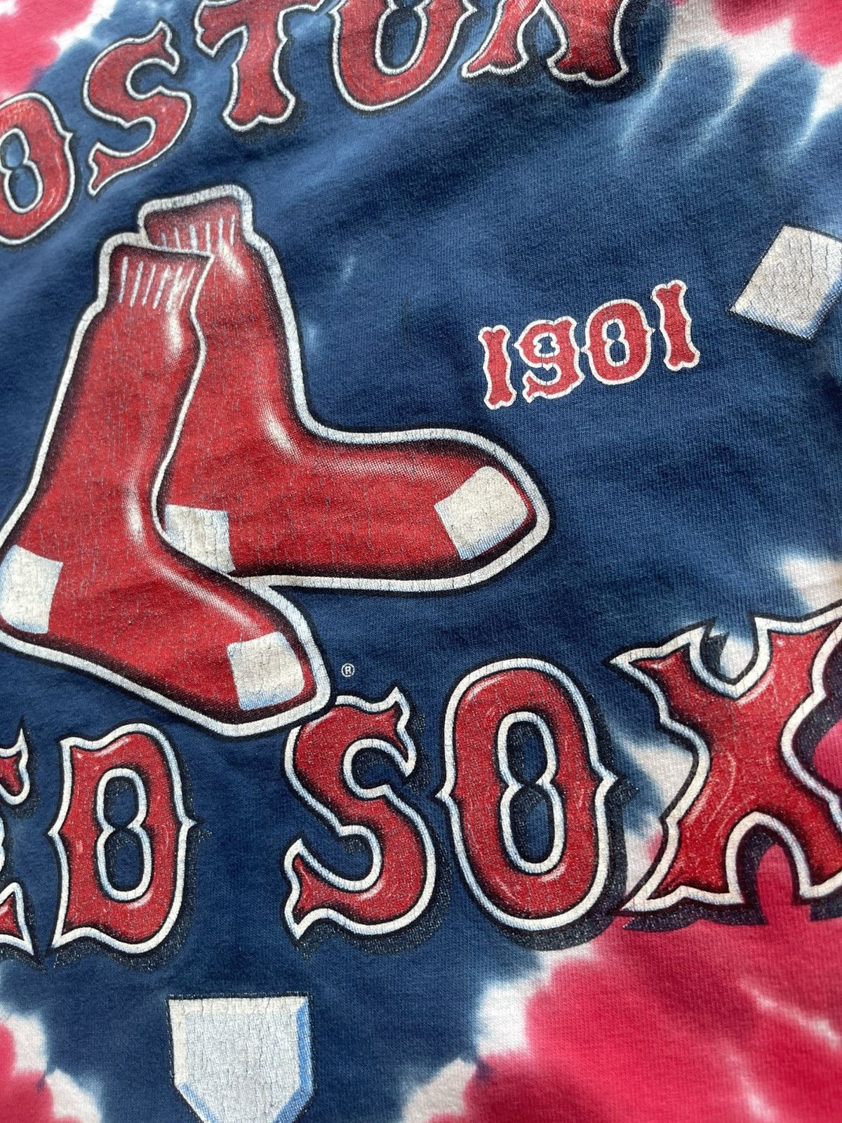 MLB Vintage 90s Lee Sport Boston Red Sox Tie-Dye T-Shirt Size L Size US L / EU 52-54 / 3 - 4 Thumbnail