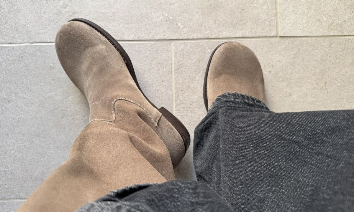 Maison Margiela 2005 Martin Margiela Khaki Suede Leather Boots Size US 13 / EU 46 - 7 Thumbnail