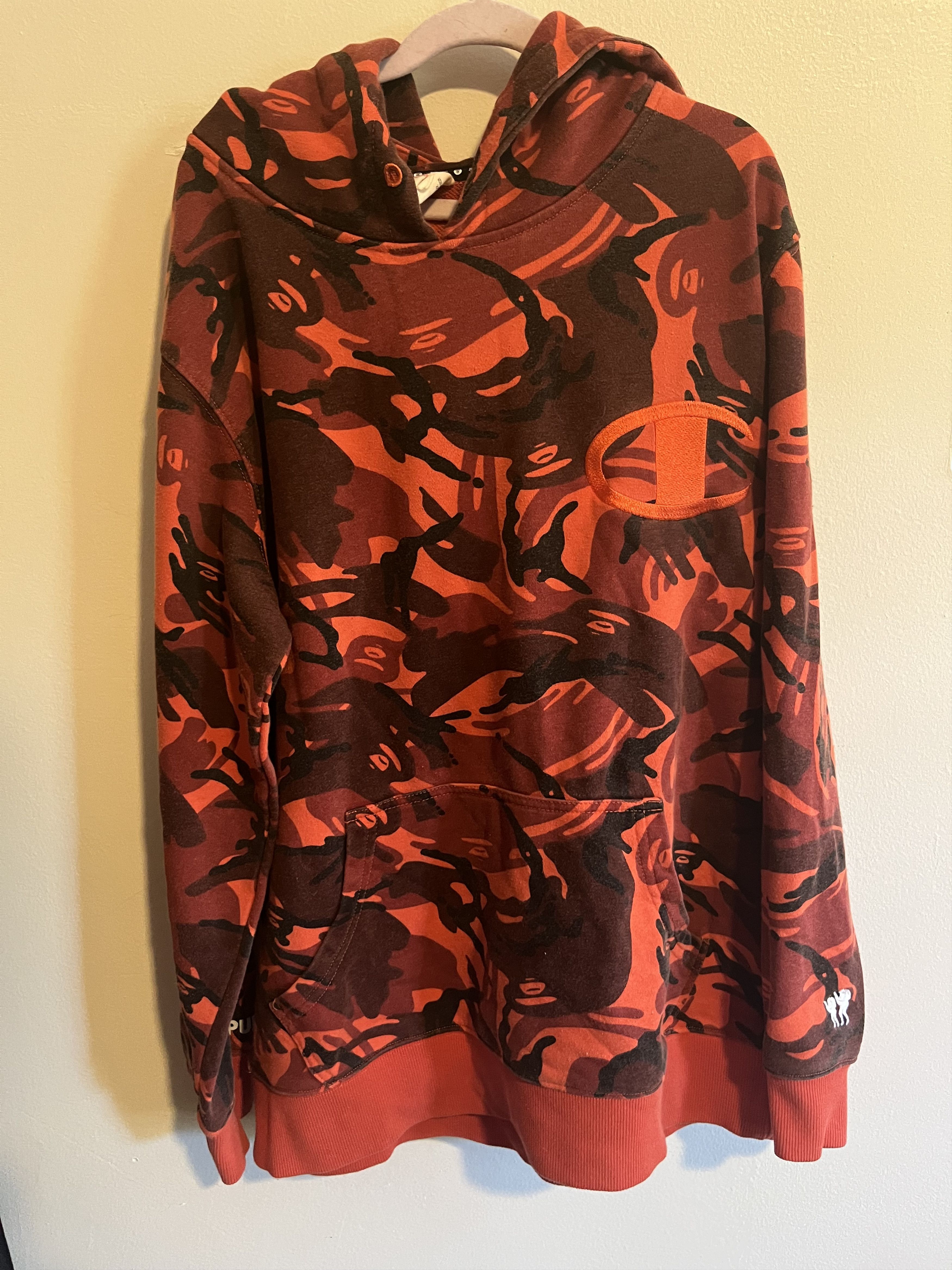 Aape Appe x champion collab camo orange sweatshirt Size US M / EU 48-50 / 2 - 1 Thumbnail