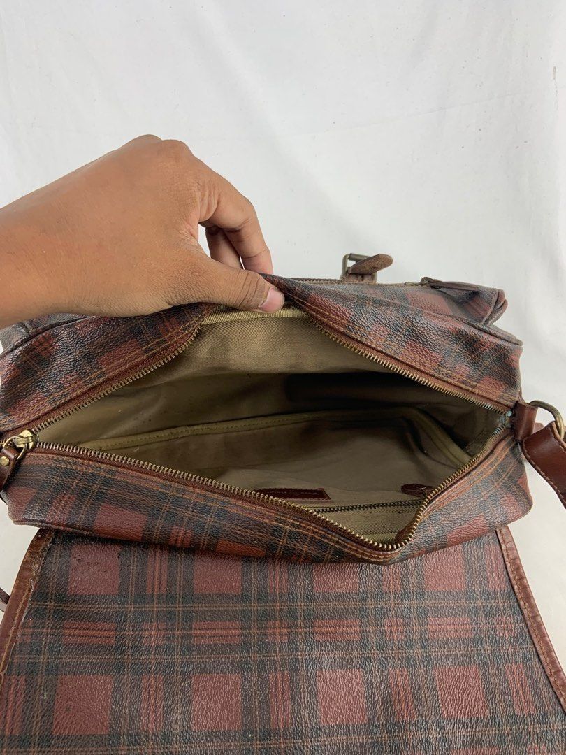 Polo Ralph Lauren Vintage Polo Ralph Lauren Tartan Plaid Messenger Bag Size ONE SIZE - 6 Thumbnail