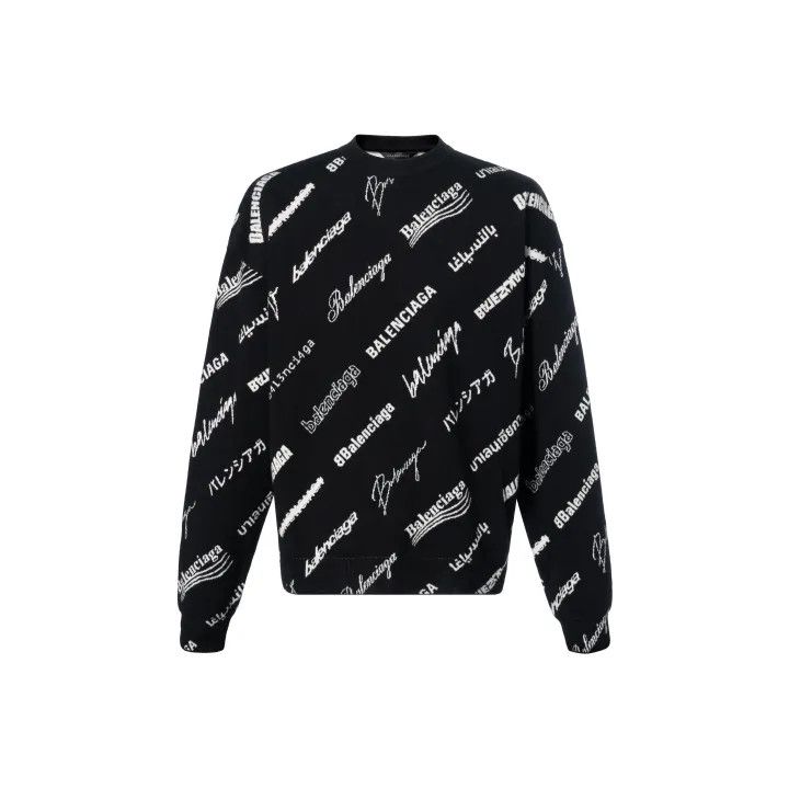 Balenciaga Balenciaga Logo Print Casual Sweater for Men Size US S / EU 44-46 / 1 - 1 Thumbnail