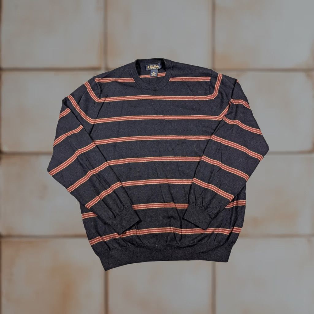 Brooks Brothers Brooks Brothers Sweater Mens 2XL Navy Red Striped Merino Wool Crewneck Knit Pullover Size US XXL / EU 58 / 5 - 1 Thumbnail