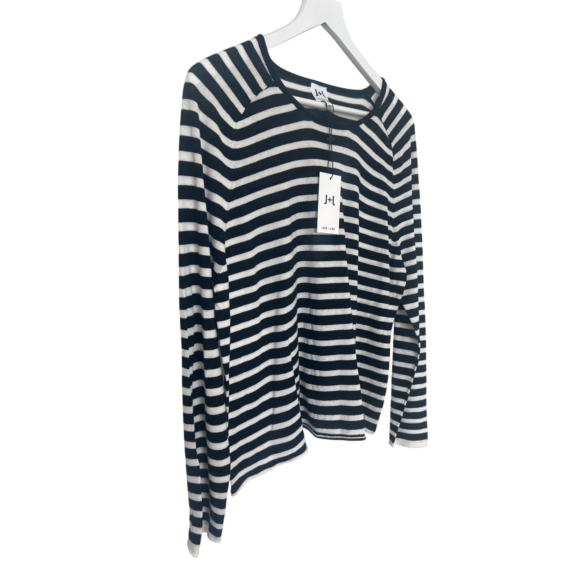 Other John + Jenn Black & White Striped Long Sleeve Shirt Size S / US 4 / IT 40 - 3 Thumbnail