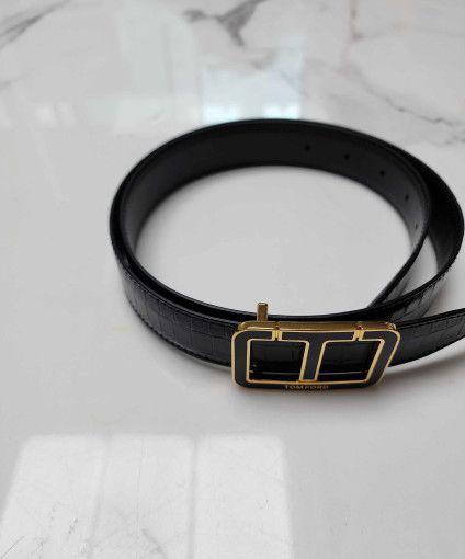 Tom Ford o1sm1stk0824 Size: 95 / Leather Belt in Black Size 36 - 2 Thumbnail