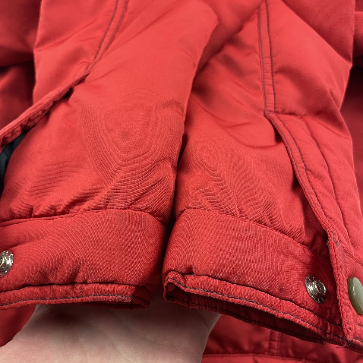Nike Vtg Y2K Nike Red Quilted Down Puffer Trucker Jacket Womens Size S / US 4 / IT 40 - 16 Thumbnail