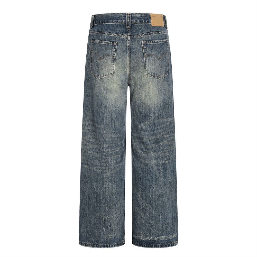 Vintage Men's loose distressed straight vintage washed jeans Size US 32 / EU 48 - 2 Thumbnail