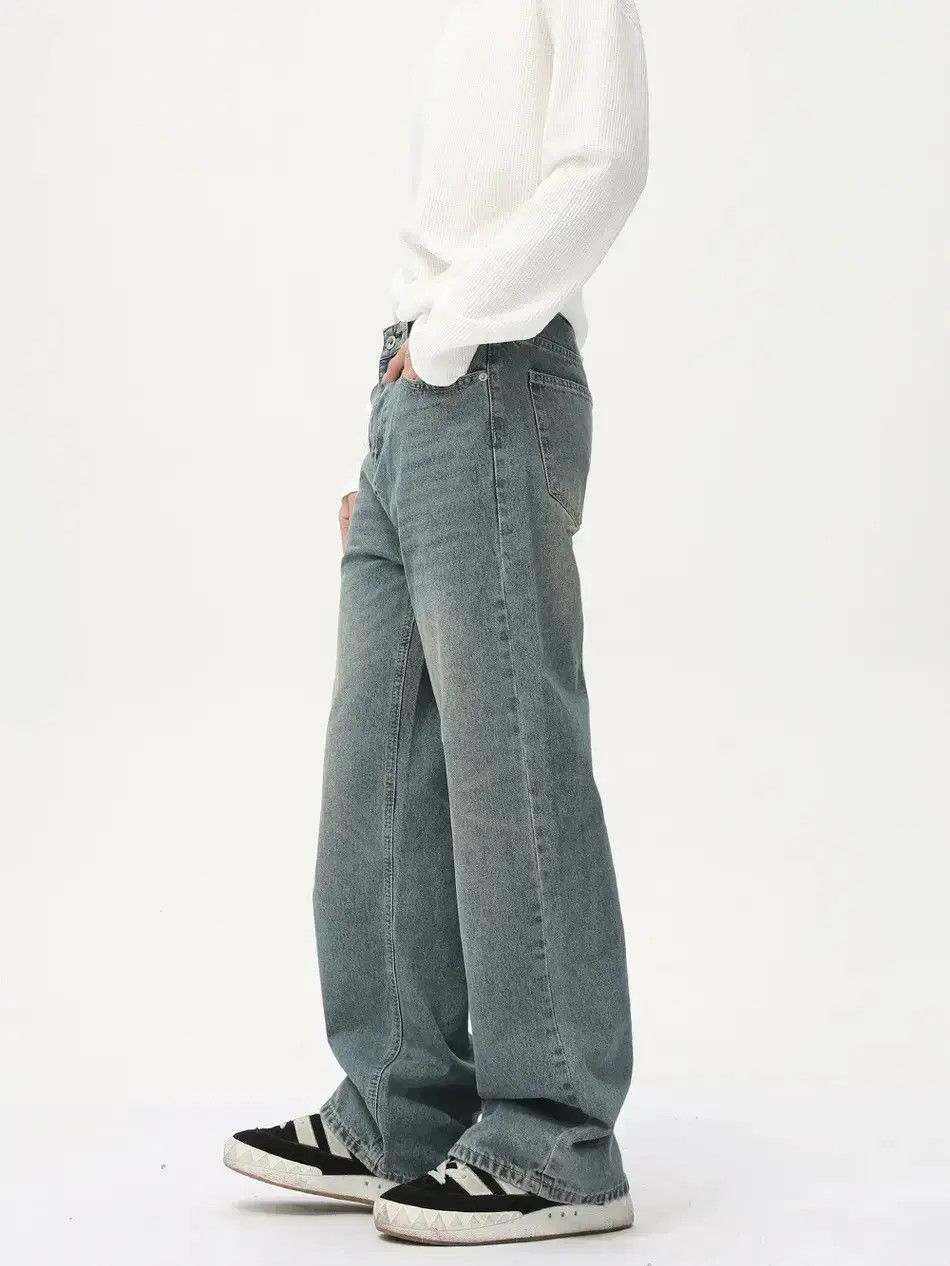 Japanese Brand Retro wide leg high street straight leg jeans Size US 32 / EU 48 - 3 Thumbnail