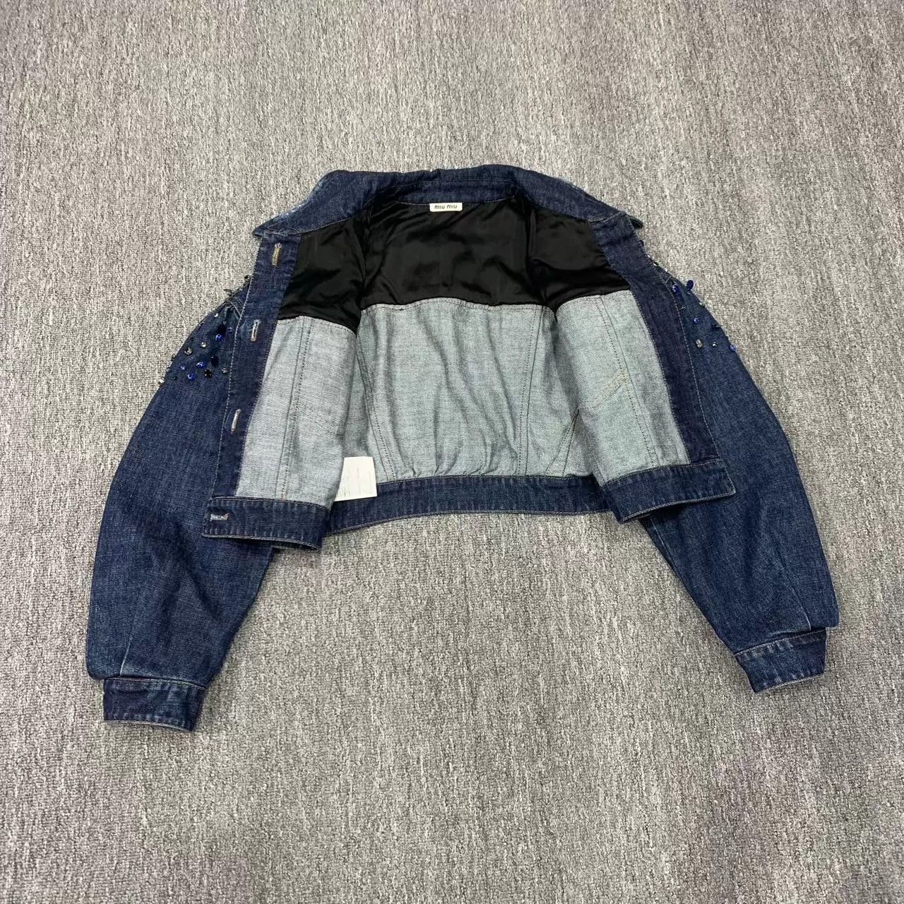 Miu Miu MIU MIU blue crystal denim short jacket women's Size M / US 6-8 / IT 42-44 - 6 Thumbnail