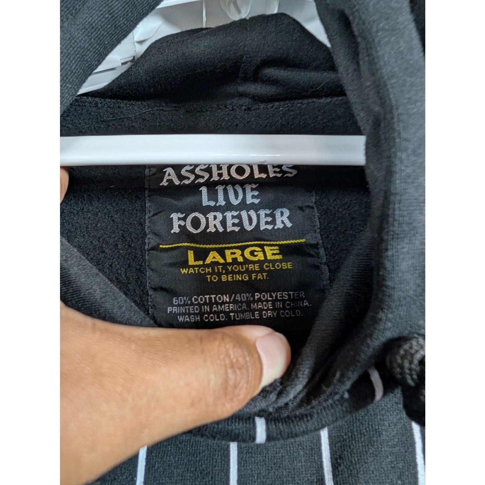 Unknown London ALF Pull Over Pinstripe Black White Sweatshirt Hoodie Men Size US L / EU 52-54 / 3 - 7 Thumbnail