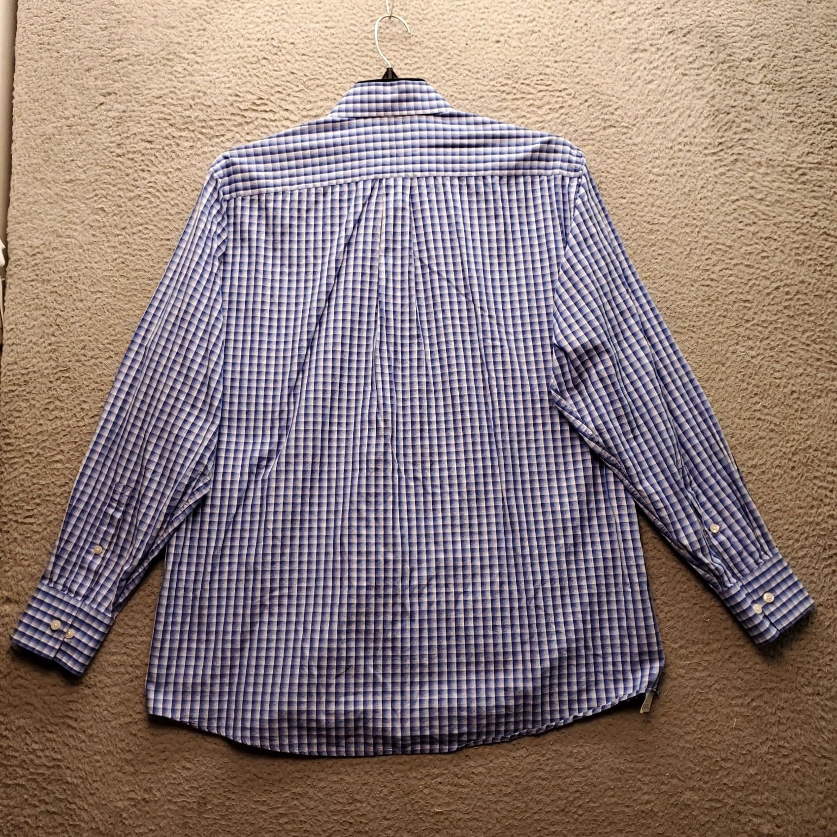 Michael Kors Michael Kors Dress Shirt Mens Large Multicolor Plaid Cotton Collared Button Down Size 42R - 2 Thumbnail