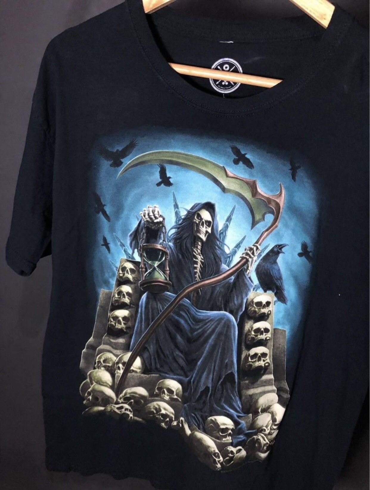 Vintage Grim Reaper on throne skulls Size US L / EU 52-54 / 3 - 3 Thumbnail