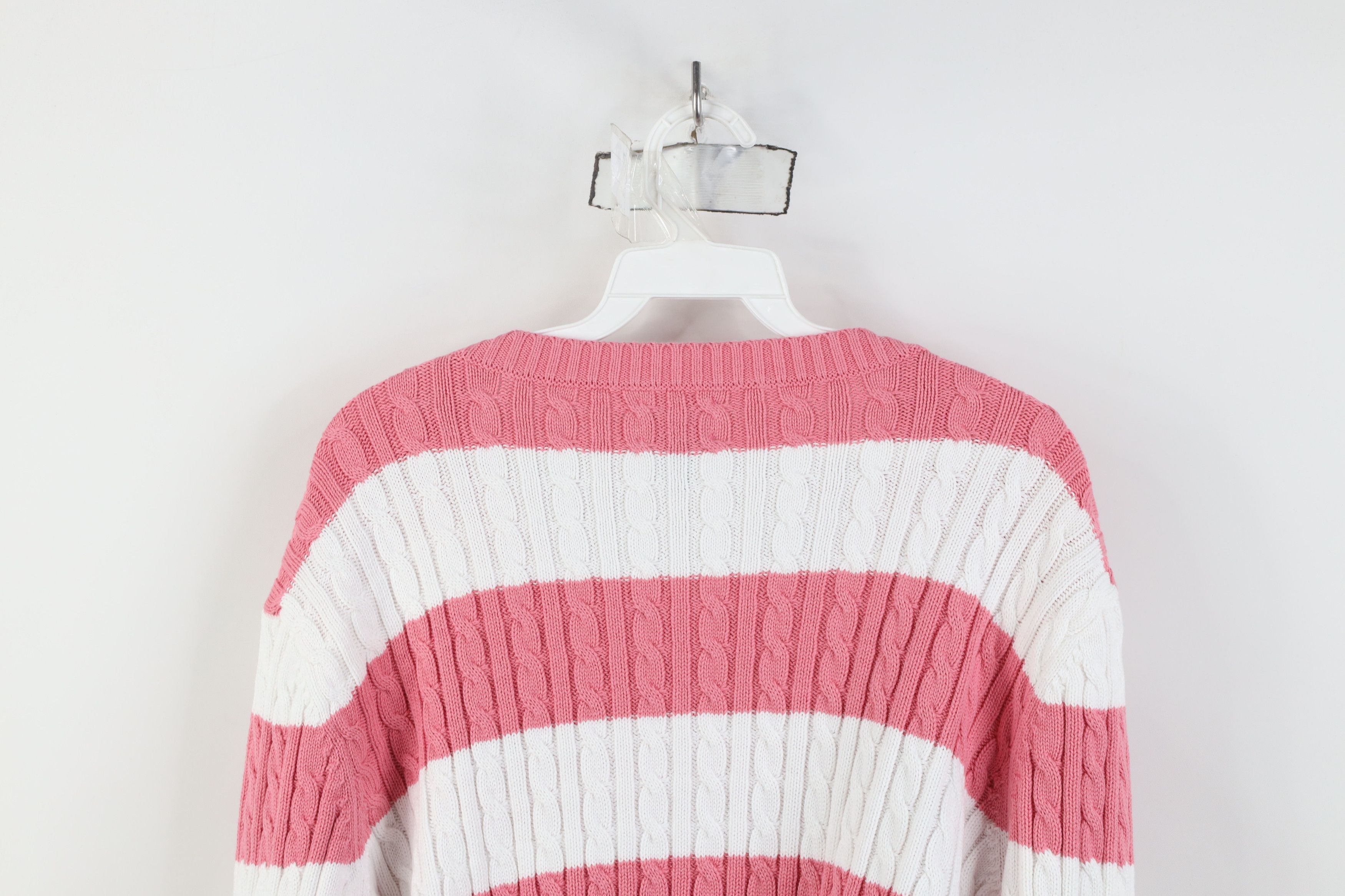 Lands' End Vintage Lands End Ribbed Chunky Cable Knit Crewneck Sweater Size XL / US 12-14 / IT 48-50 - 11 Thumbnail