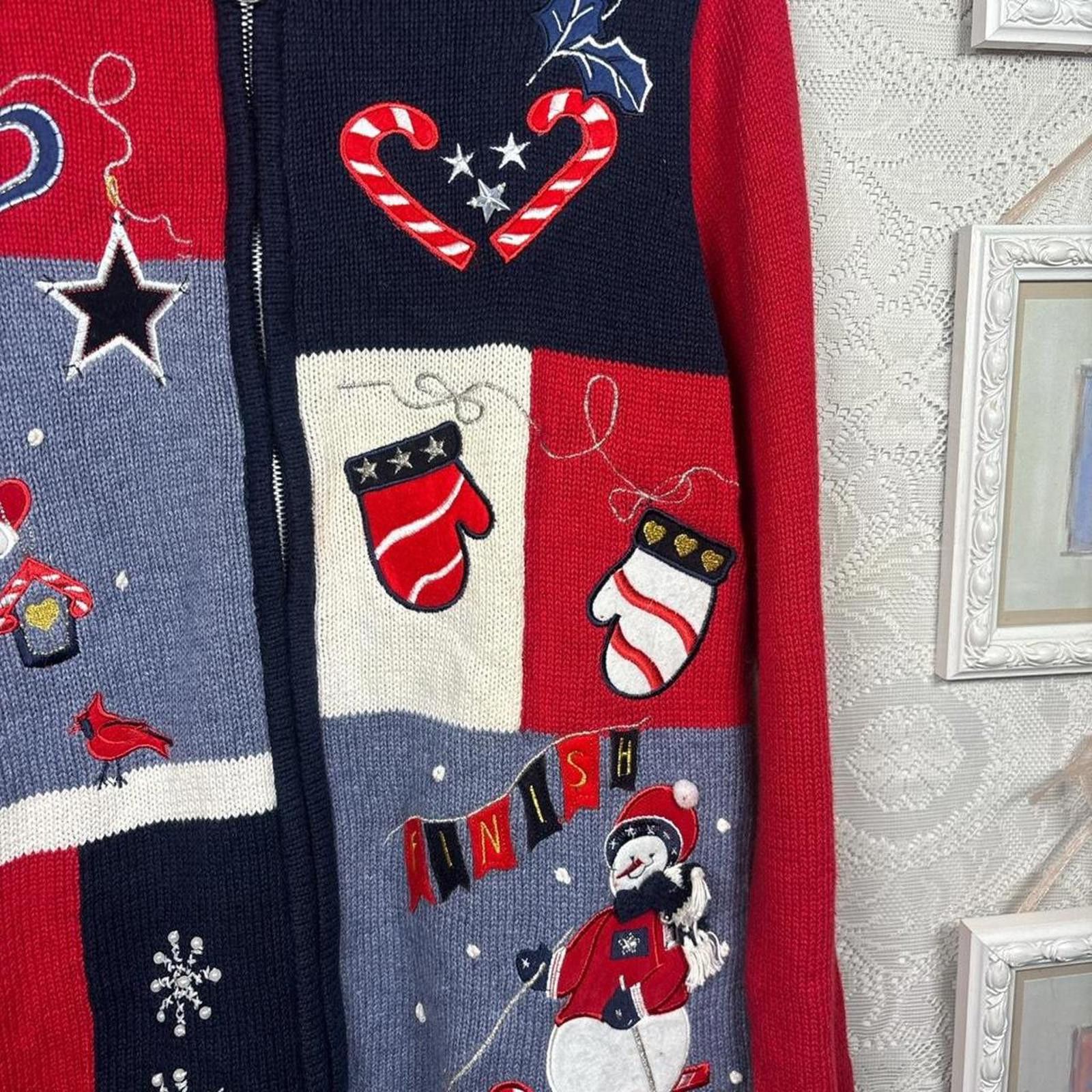 Other vintage Christmas patchwork zip up cardigan Size M / US 6-8 / IT 42-44 - 3 Thumbnail