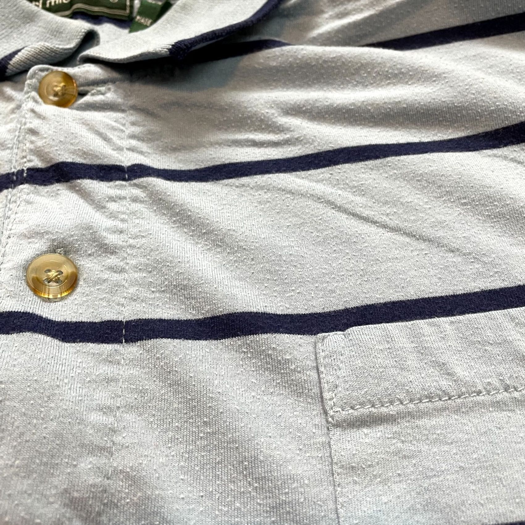 Vintage VINTAGE Carl Michaels Polo Shirt Mens L Light Blue Striped Pocket Collared Rugby Size US L / EU 52-54 / 3 - 6 Thumbnail