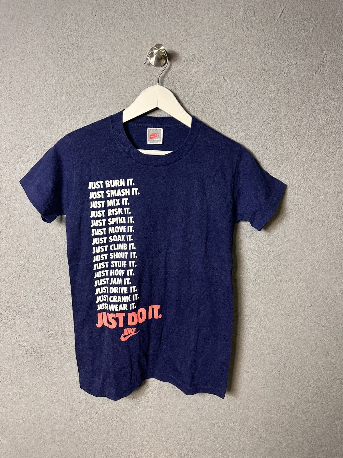 Nike × Vintage Vintage Nike Shirt Large 80s 90s Just Do It Made in USA Size US S / EU 44-46 / 1 - 1 Thumbnail