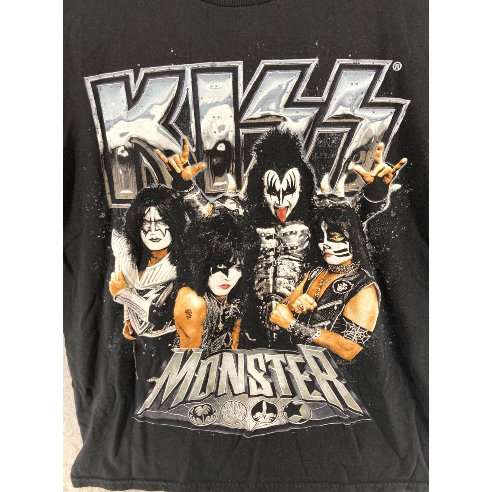 Vintage Kiss Monster Graphic Print T-Shirt Large Black Rock 40 Years 2013 Mens Size US L / EU 52-54 / 3 - 4 Thumbnail