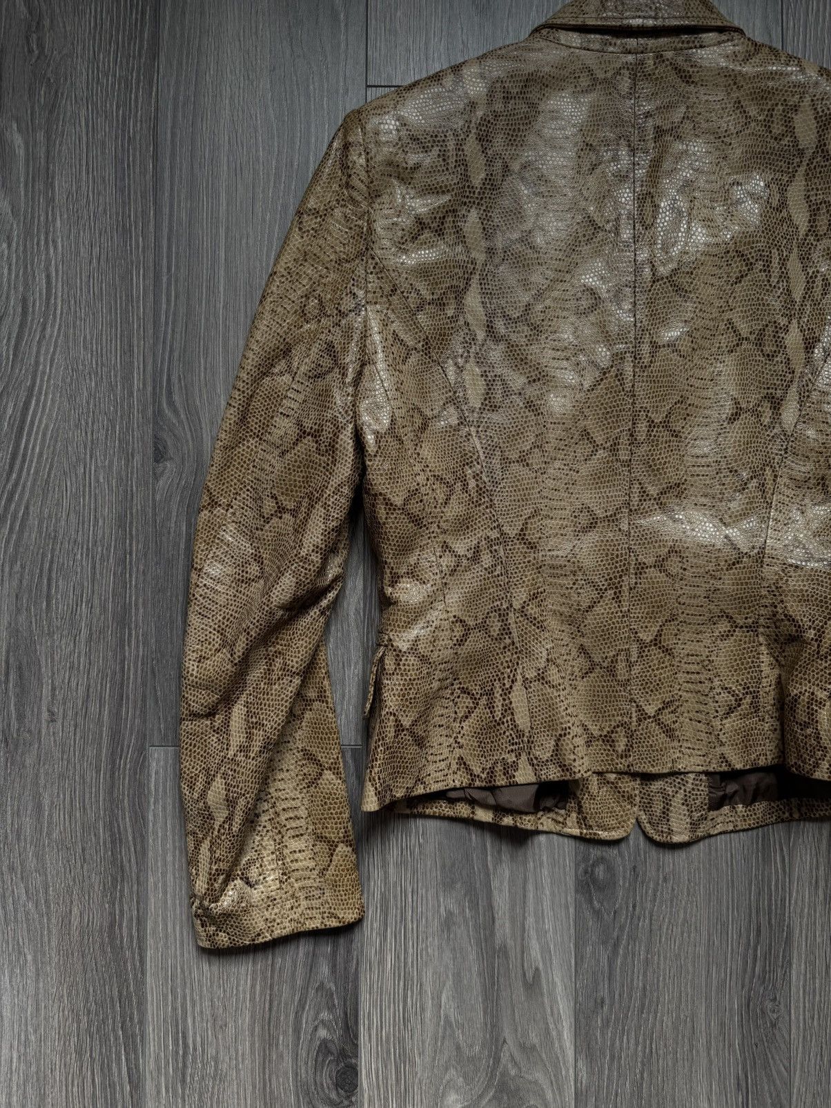 Vintage Sylvie Schimmel Paris Leather Python-print Jacket 42 Size M / US 6-8 / IT 42-44 - 16 Thumbnail