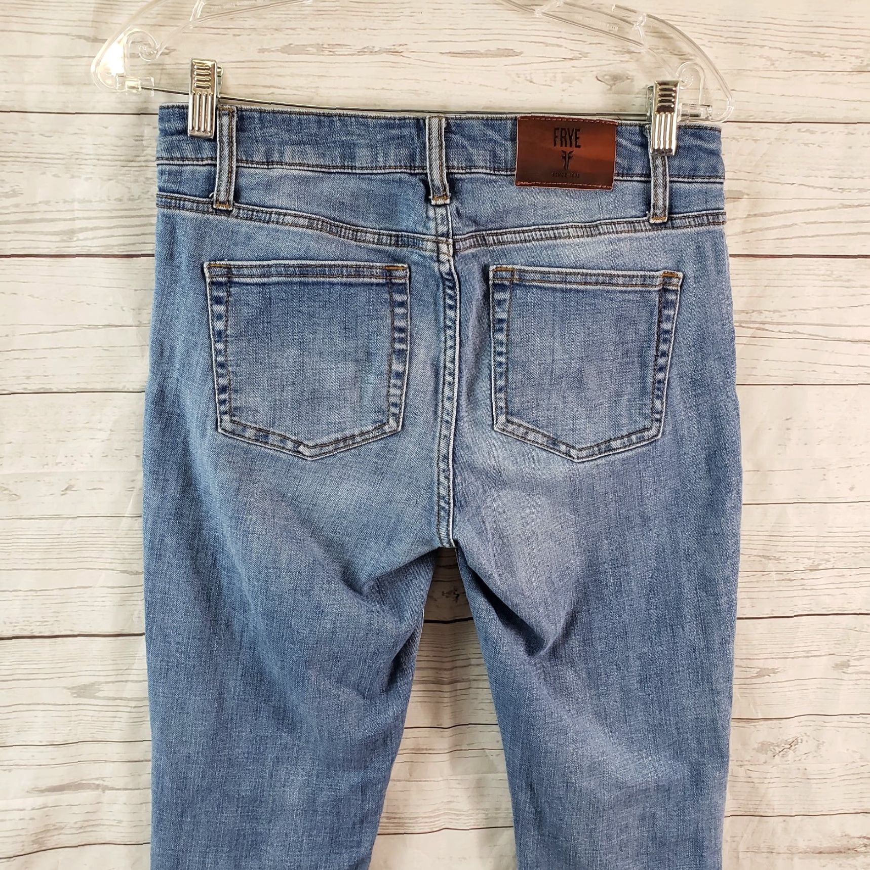Frye Frye Womens Skinny Jeans Sz 4 Blue Medium Wash Mid Rise Jeans Ladies 4 Blue Skinny Womens Size 27" / US 4 / IT 40 - 4 Thumbnail
