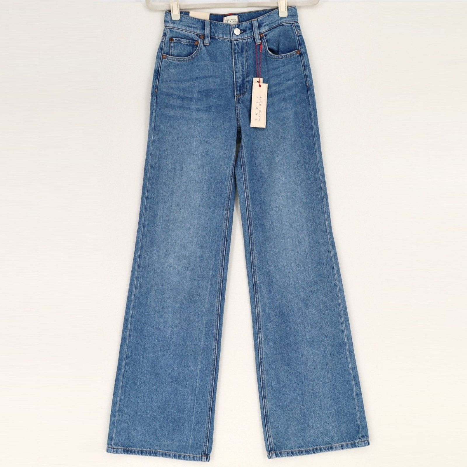 Alice + Olivia Alice and Olivia Women Avery Blue Wide Leg Jeans Size 25 Size 25" / US 0 / IT 36 - 7 Thumbnail