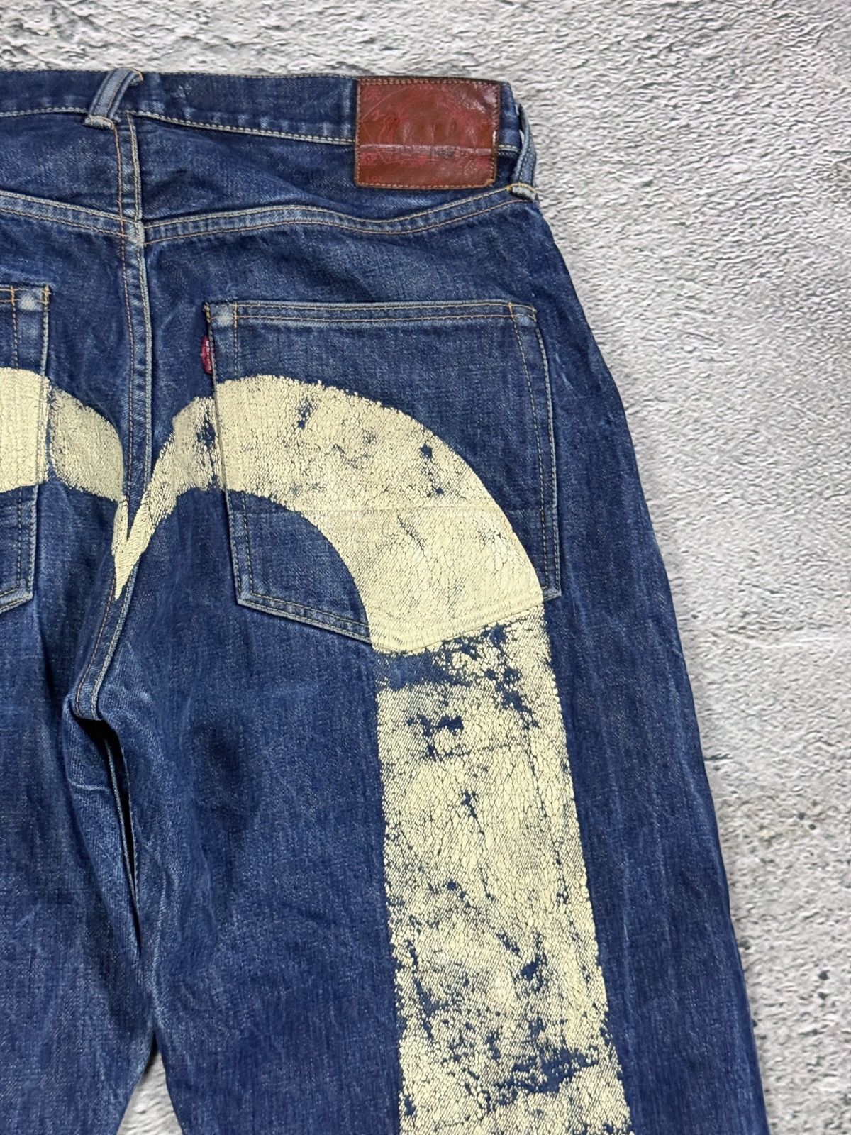 Evisu Evisu jeans white daicock big logo blue selvedge denim Size US 32 / EU 48 - 4 Thumbnail