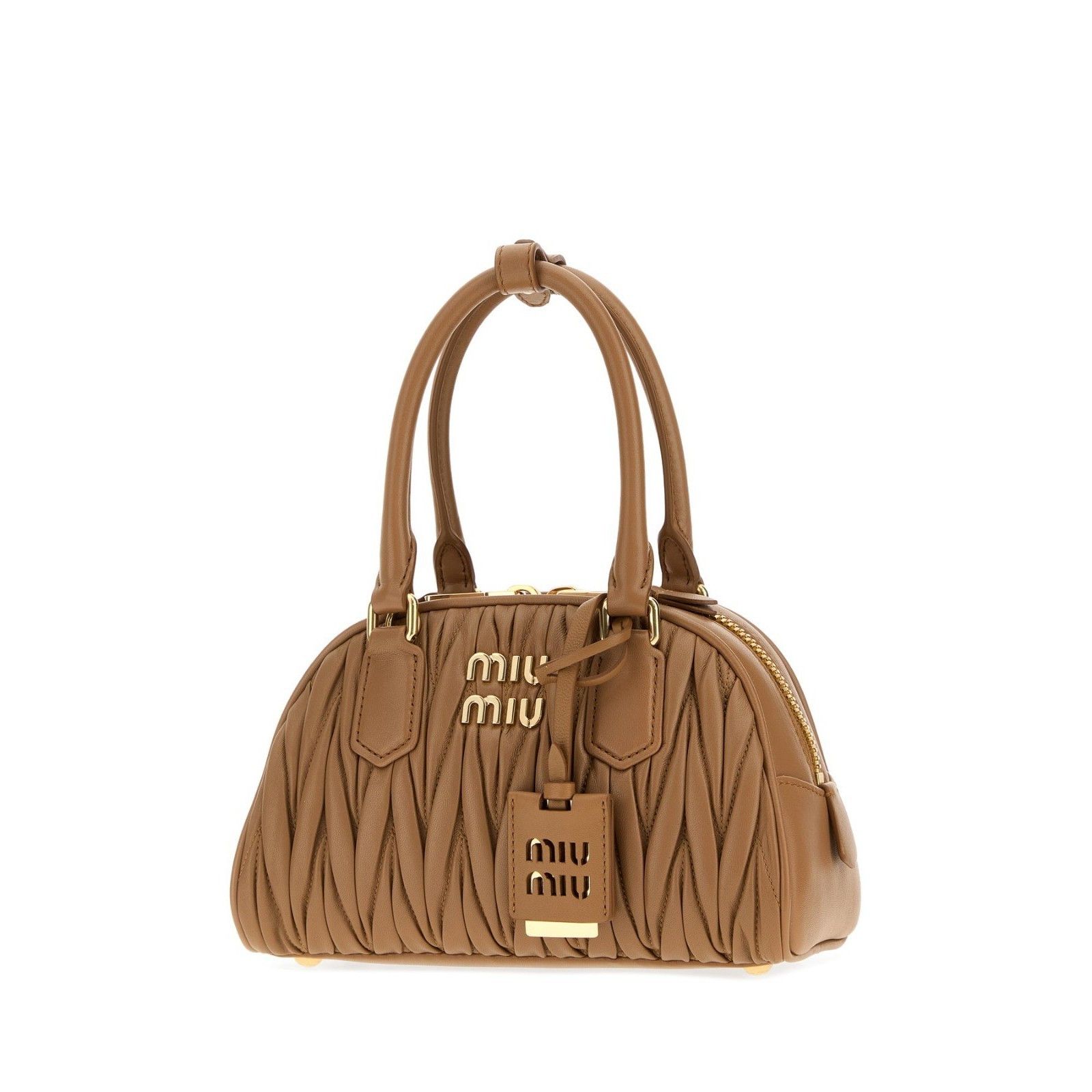 Miu Miu MIU MIU Arcadie $3150 Caramel Nappa Leather Top Handle Bag N Size ONE SIZE - 2 Thumbnail
