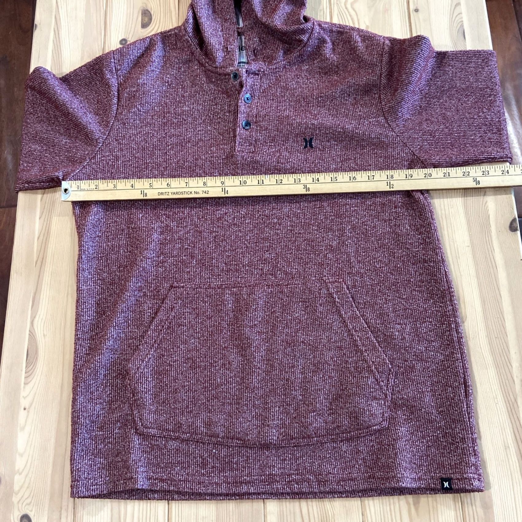 Hurley Hurley Mens M Hoodie Sweatshirt Hooded Henley Midweight Maroon Size US M / EU 48-50 / 2 - 6 Thumbnail