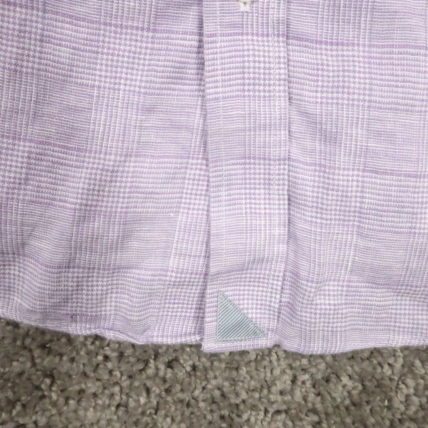 UNTUCKit UNTUCKit Shirt Mens XL Slim Wrinkle Resistant Purple Long Sleeve Linen Button-Up Geometric Preppy Size US XL / EU 56 / 4 - 4 Thumbnail