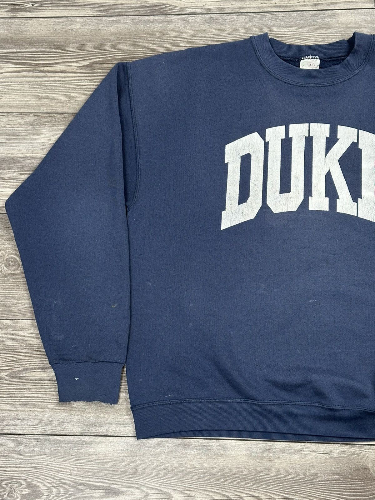 Fruit Of The Loom Vintage Thrashed Duke University Arch Logo Crewneck Size US XL / EU 56 / 4 - 4 Thumbnail