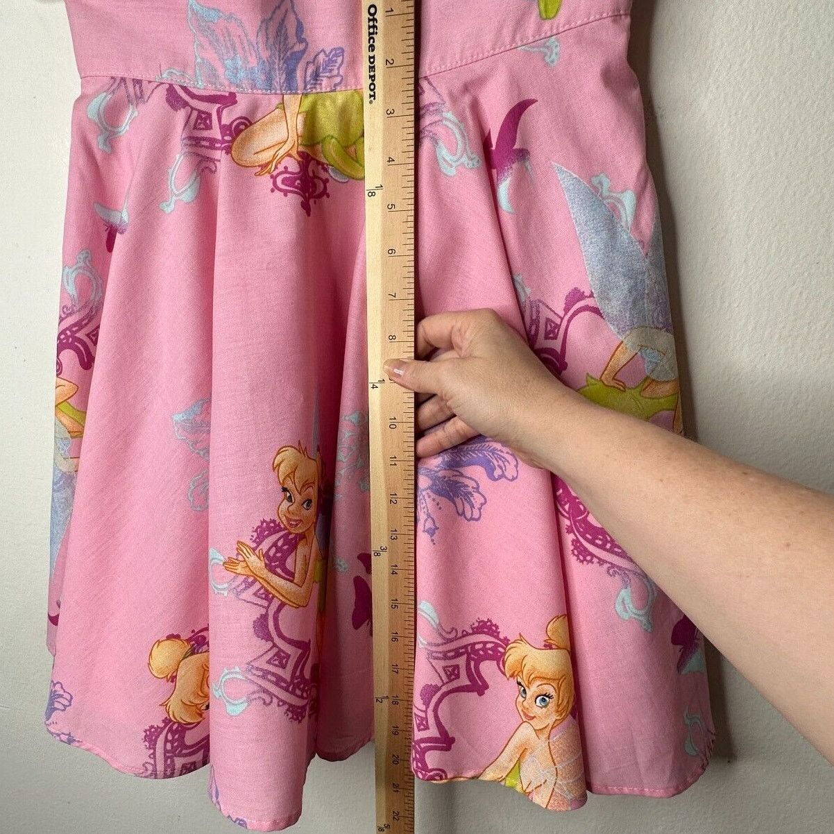 Vintage Vintage Pink Tinker Bell Print Circle Skirt Button Close S Size 27" / US 4 / IT 40 - 9 Thumbnail