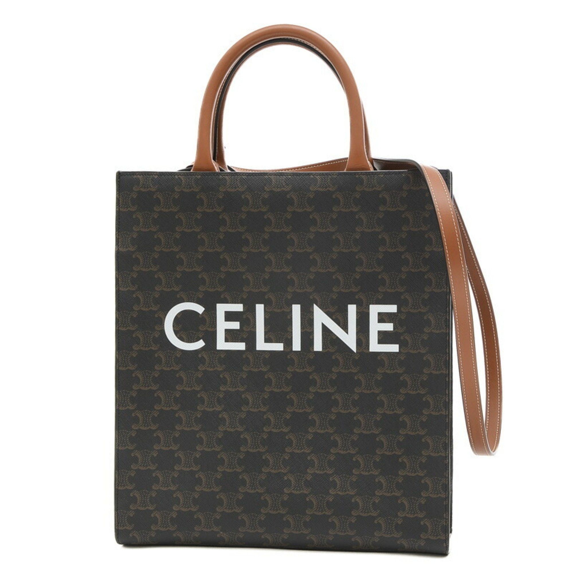 image of Celine Small Vertical Hippo 2Way Tote Bag Tan Brown 191542Bzk, Women's