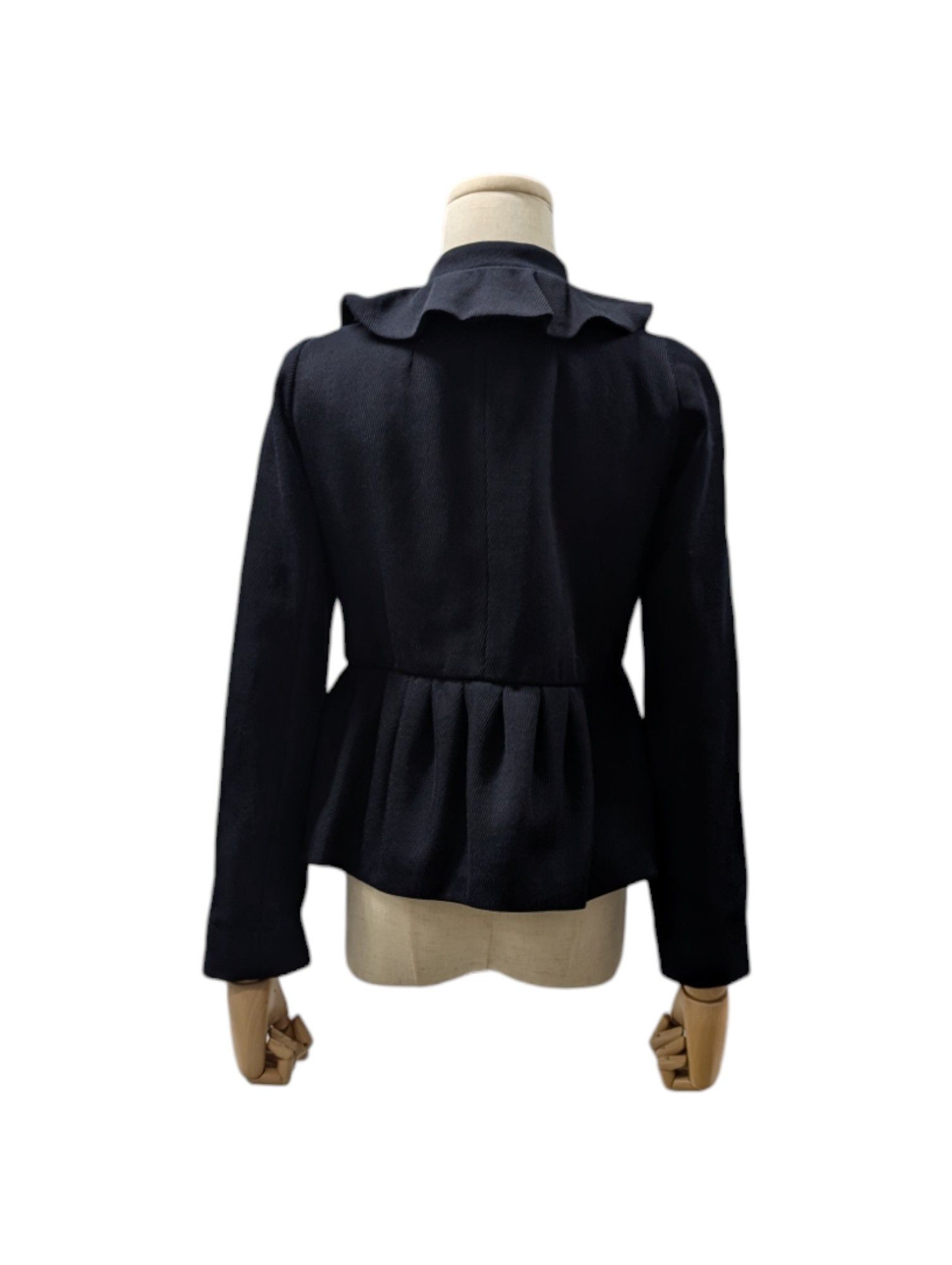 Miu Miu Navy Blue Wool Jacket With Ruffles Size S / US 4 / IT 40 - 2 Thumbnail