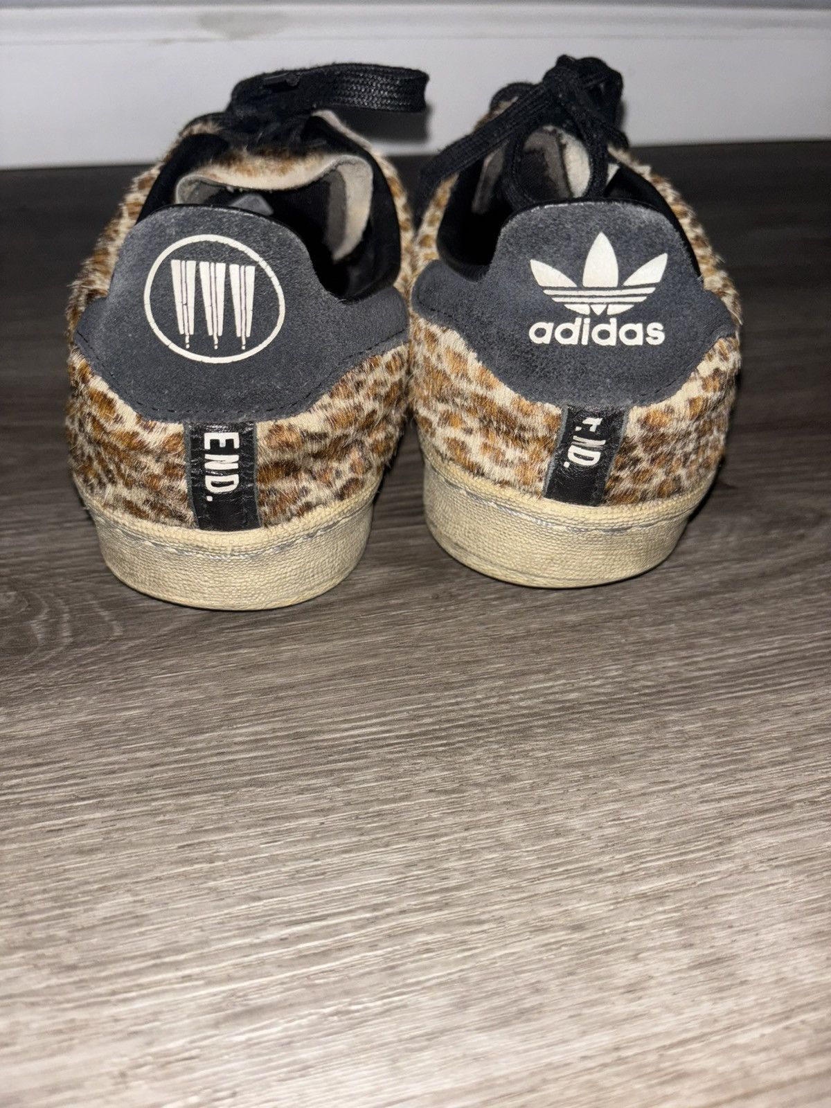 Adidas × Neighborhood END. x adidas x Neighborhood Campus 80s "Leopard & Black" Size US 10 / EU 43 - 4 Thumbnail