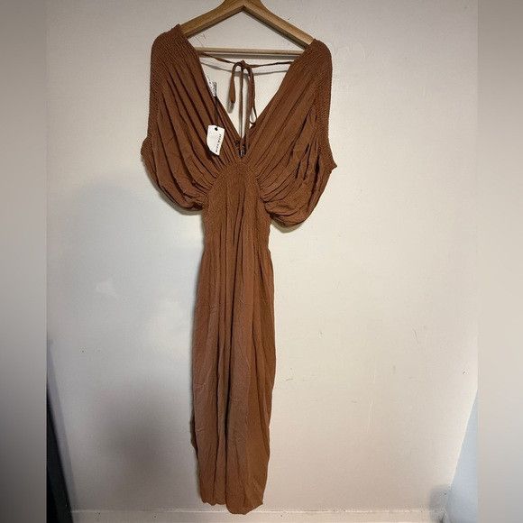 Other Miou Muse Rust Brown Pleated Maxi Dress Women’s Size L Size L / US 10 / IT 46 - 9 Thumbnail