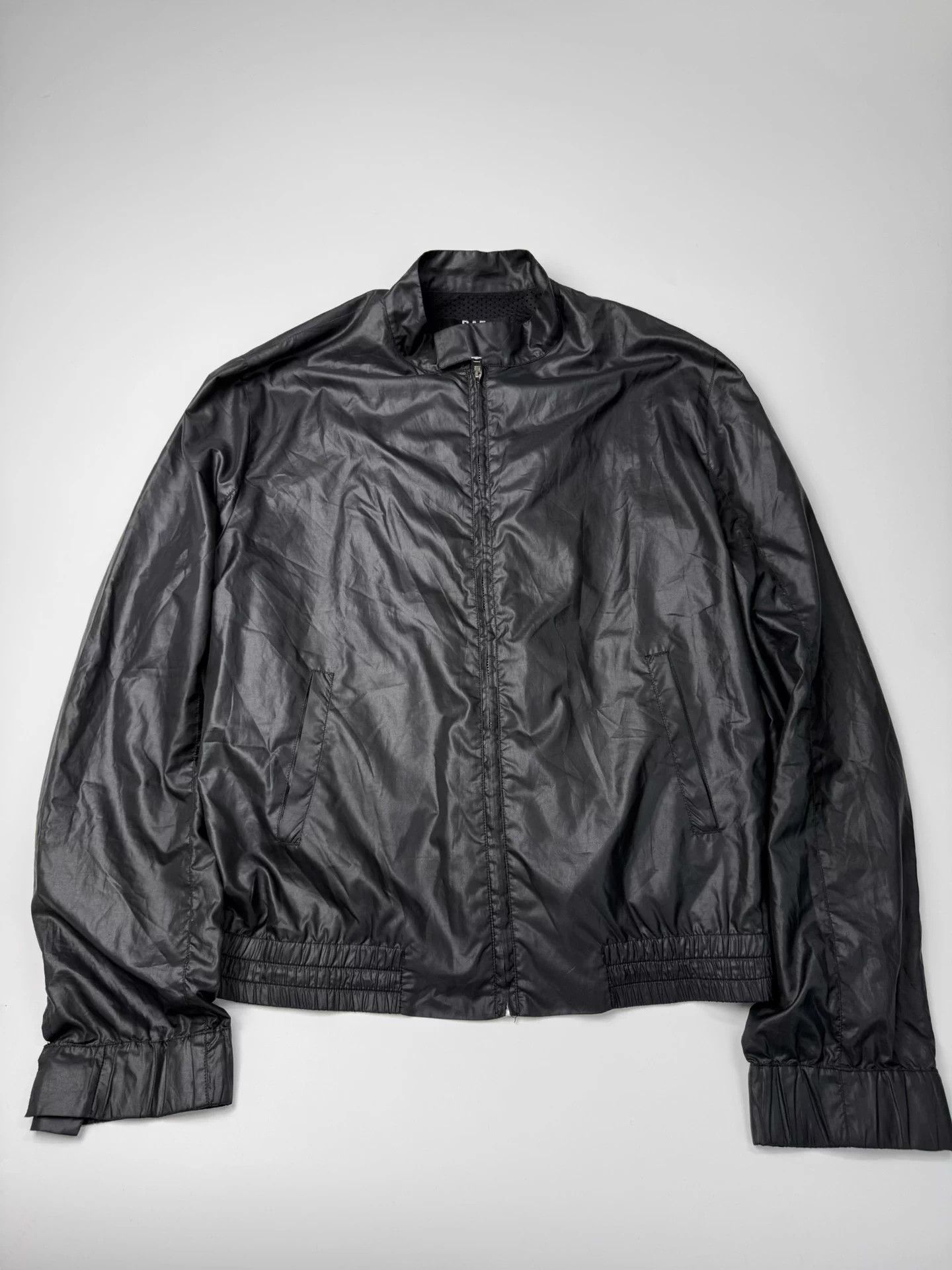 Raf Simons RAF SIMONS Black Waxed Leather Moto Jacket 50 Size US M / EU 48-50 / 2 - 5 Thumbnail