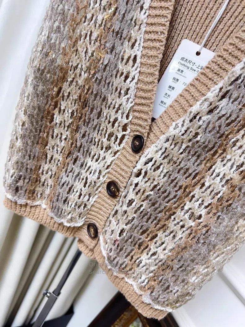 Brunello Cucinelli Brunello Cucinelli Caramel Khaki Color Mixed Sequin Knitte Size XS / US 0-2 / IT 36-38 - 3 Thumbnail