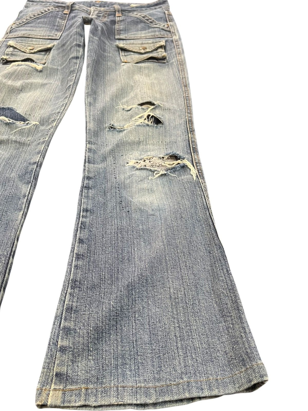 Japanese Brand Vintage Dear Heart Flare Distressed Bush Pants Denim Size US 28 / EU 44 - 5 Thumbnail
