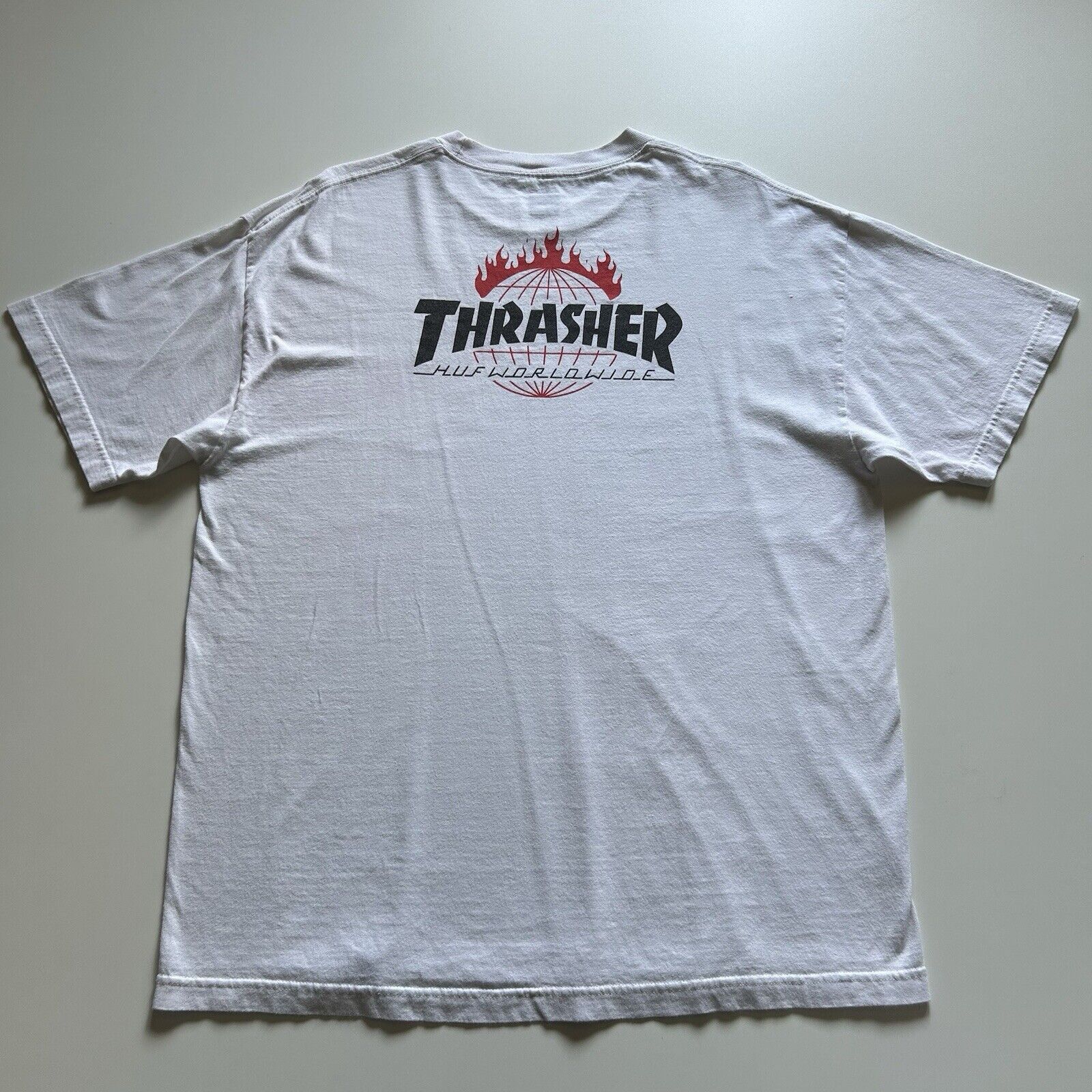 Huf Vintage HUF Thrasher Magazine Graphic T Shirt Men's XL White Size US XL / EU 56 / 4 - 1 Thumbnail
