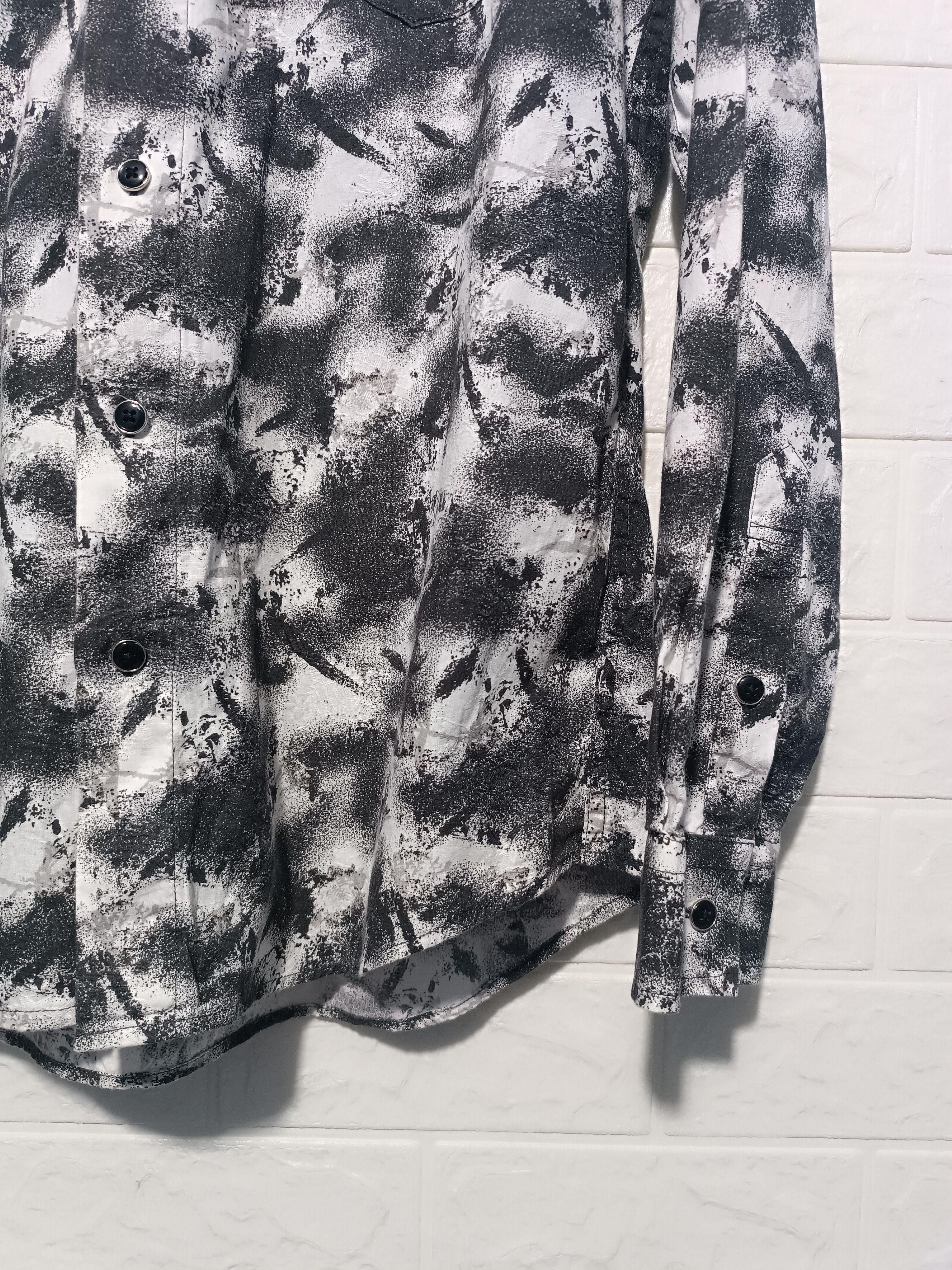 Japanese Brand Spinash Black White Abstrak Shirt Size US M / EU 48-50 / 2 - 5 Thumbnail