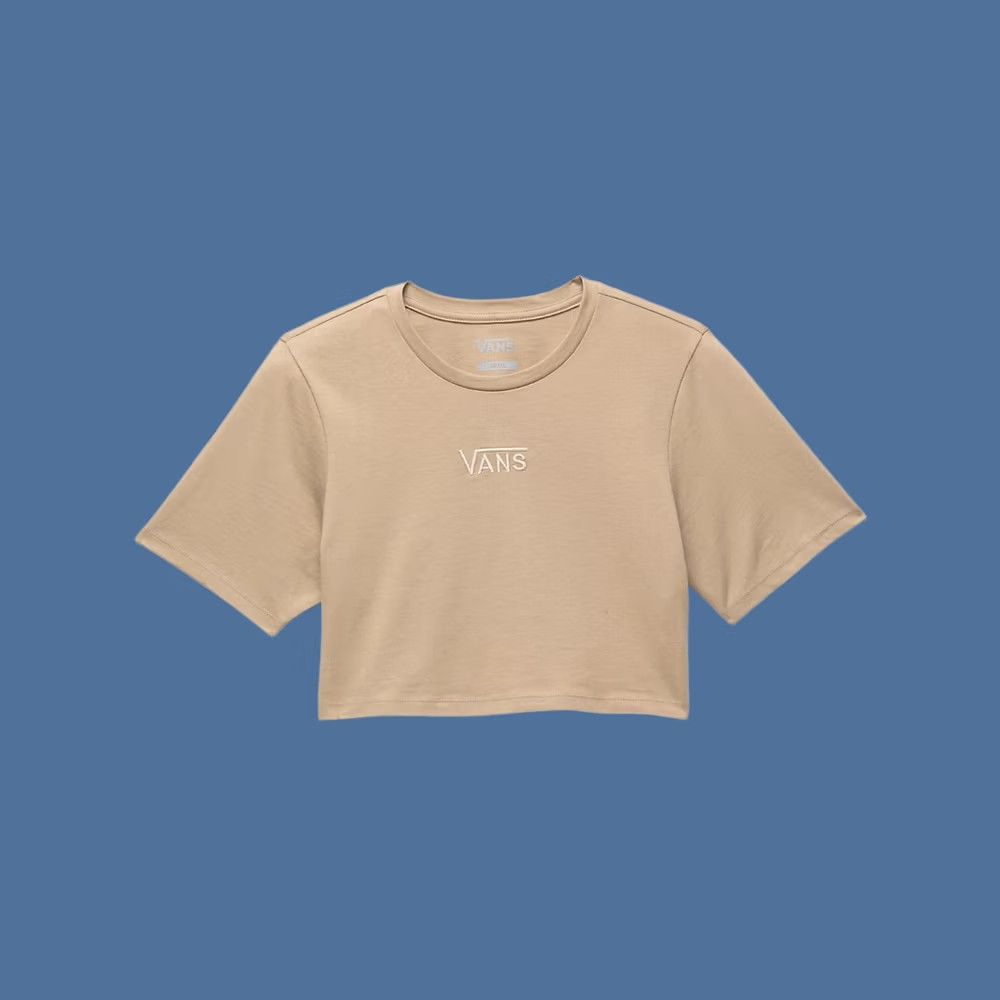 Vans VANS Womens Cropped Flying V Crew T-Shirt Incense Small Crew Neck 100% Cotton Embroidered Logo Fall Event Womens Size S / US 4 / IT 40 - 1 Thumbnail