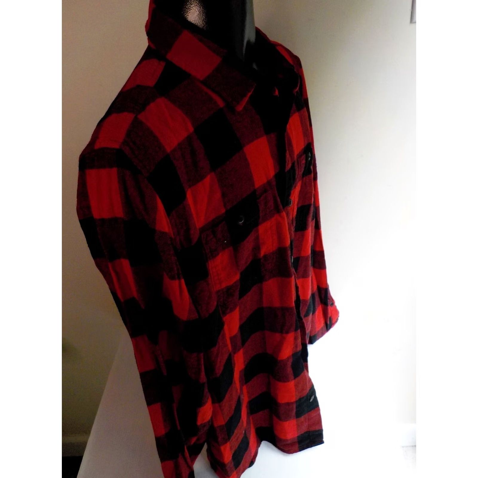 Gap GAP Men’s Standard Fit Flannel Shirt XL Red/Black Buffalo Plaid Cotton Button-Up Long Sleeve Mens Size US XL / EU 56 / 4 - 3 Thumbnail