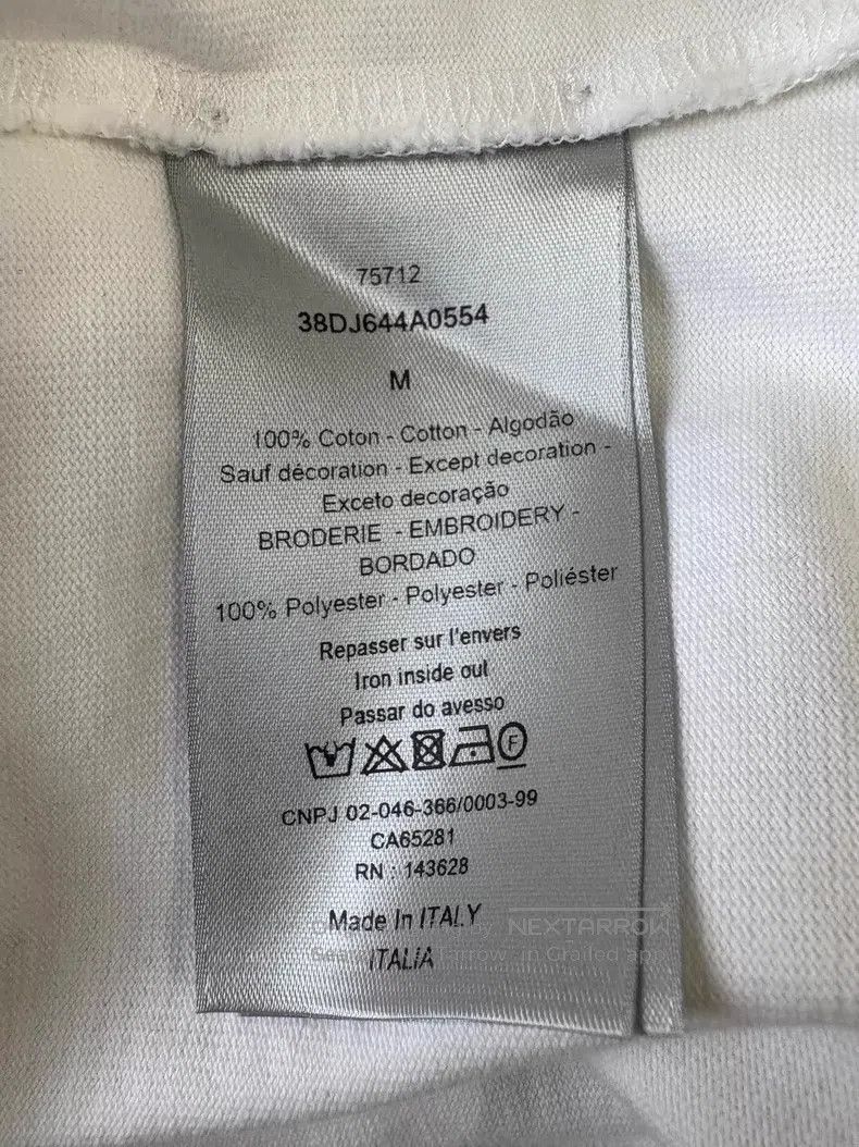 Dior Dior White logo embroidered floral print round-neck T-shir Size US M / EU 48-50 / 2 - 7 Thumbnail