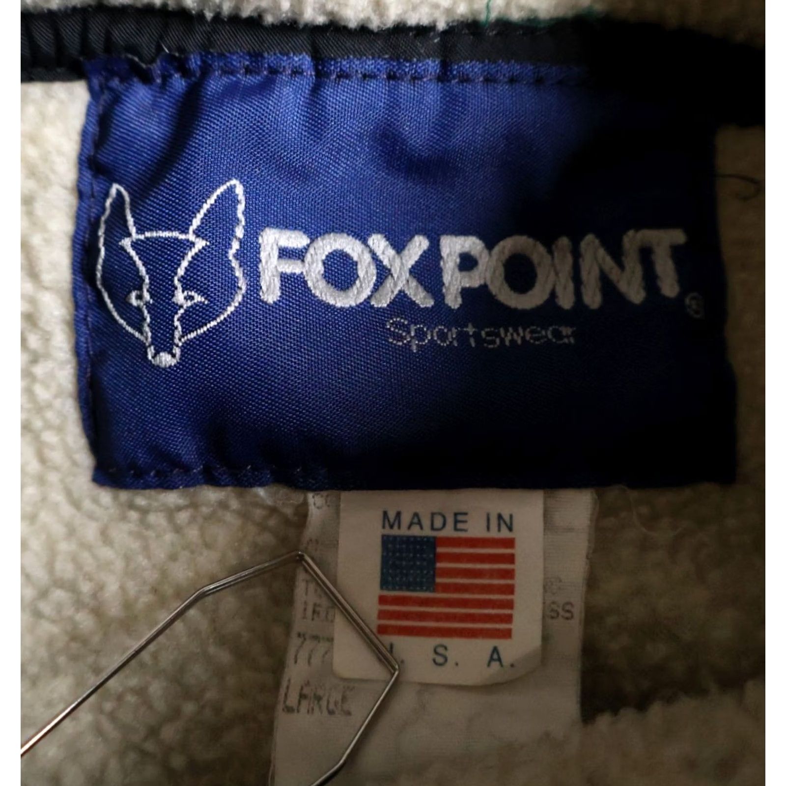Vintage VINTAGE Fox Point Jacket Embroidered Ivory Fleece Snap 90s Men Large Size US L / EU 52-54 / 3 - 3 Thumbnail