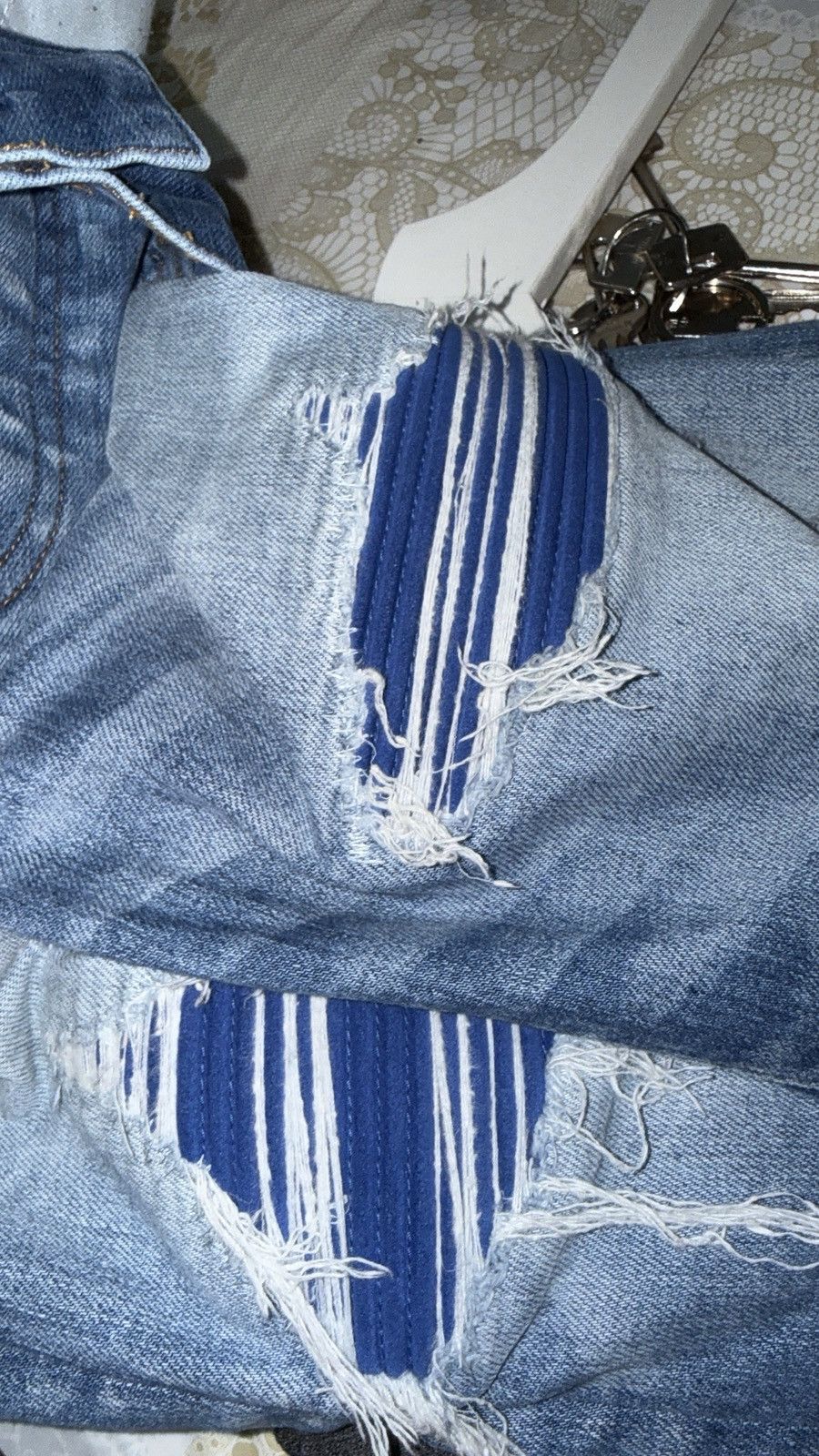Amiri Amiri Mx1 Blue patch denim jeans Size US 32 / EU 48 - 3 Thumbnail